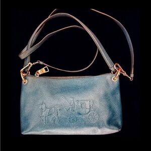 Coach Charley (33521)Teal Leather Shoulder/Crossbody Bag